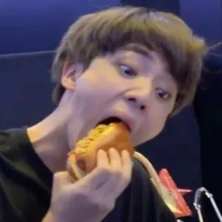 🥴 pessoa, comendo, cachorro-quente, comida, lanche whatsapp sticker