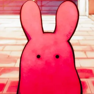 🍥 pink, rabbit, anime, character, cute, mascot telegram sticker