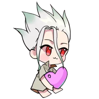 ❤️ 애니메이션, 치비, 하트, 귀여운, 만화 telegram sticker