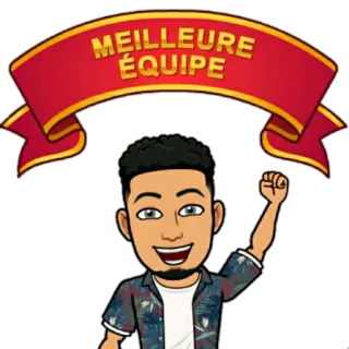 🤩 MEILLEURE ÉQUIPE equipe, melhor, vencedor, desenho animado, celebração, sucesso whatsapp sticker