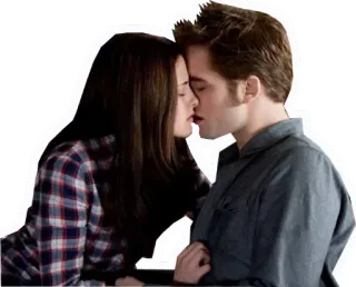 😘 Bella Swan and Edward Cullen Twilight Romantik, Liebe, Kuss, Film, Vampir, Paar whatsapp sticker