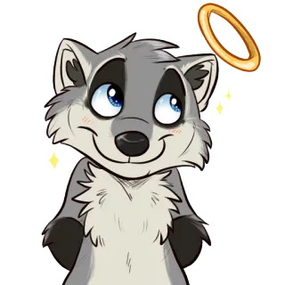 😇 animal, cartoon, cute, halo, angel whatsapp sticker