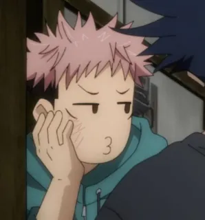 ☹️ Yuji Itadori Jujutsu Kaisen Anime, Jujutsu Kaisen, Yuji Itadori, Cartone animato, Manga, Sticker telegram sticker
