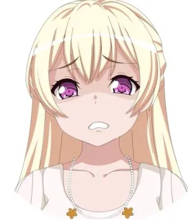 😬 anime, loira, triste, garota telegram sticker