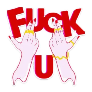 🖕 FUCK U middle finger, offensive, rude, vulgar, gesture telegram sticker