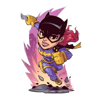 🦇 Batgirl 배트걸, dc 코믹스, 슈퍼히어로, 만화, 만화영화, 치비 telegram sticker