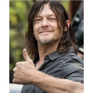 👍 Daryl Dixon The Walking Dead norman reedus, daryl dixon, walking dead, tv serie, duim omhoog, acteur whatsapp sticker