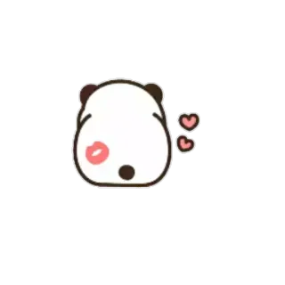 ♥️ 熊猫, 卡哇伊, 亲吻, 爱心, 可爱, 贴纸 telegram sticker