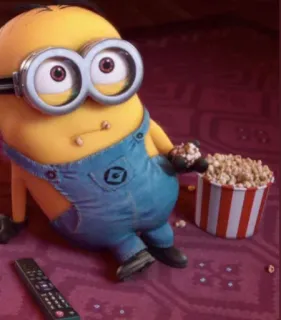 🍿 Minion Despicable Me Minion, Desenho animado, Pipoca, Filme, Personagem, Animação, Comédia whatsapp sticker
