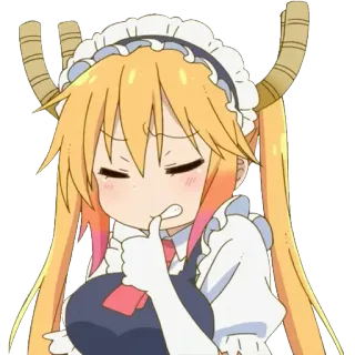 😖 Tohru Miss Kobayashi's Dragon Maid Anime, Dragon, Maid, Tohru, Mignon, Fantaisie whatsapp sticker