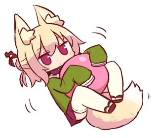🦊 renard, anime, chibi, mignon, kawaii, balle telegram sticker