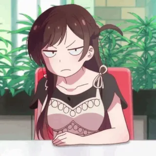 🍫 애니메이션, 소녀, 화난, 표정, 만화 telegram sticker