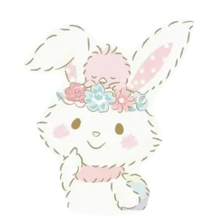 🙂 konijn, schattig, dier, vogel, bloemen whatsapp sticker