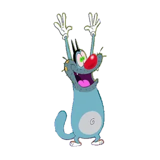 🎊 Oggy Oggy and the Cockroaches Dessin animé, Chat, Oggy, Chat bleu telegram sticker