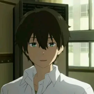 🎋 Houtarou Oreki Hyouka アニメ, 氷菓, 折木奉太郎, キャラクター, ティーン, 学生, アニメーション telegram sticker