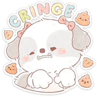 😬 CRINGE cringe, anjing, lucu, stiker, ekspresi, kartun telegram sticker