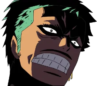 😡 Zoro One Piece anime, sword, pirate, roronoa, straw hat telegram sticker