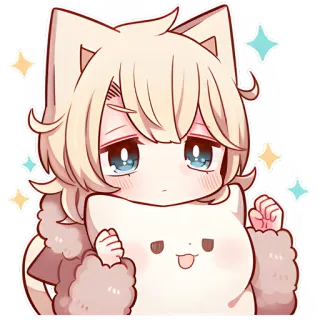 🥹 Anime, Chat, Mignon, Chibi, Étincelle, Adorable, Kawaii telegram sticker