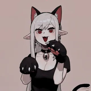 ⏳ anime, catgirl, neko, cute, ears, tail telegram sticker