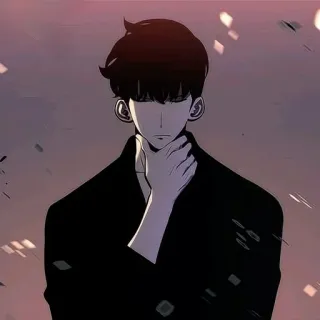 💎 Anime, Pria, Solo Leveling, Sung Jinwoo, Karakter, Webtoon whatsapp sticker