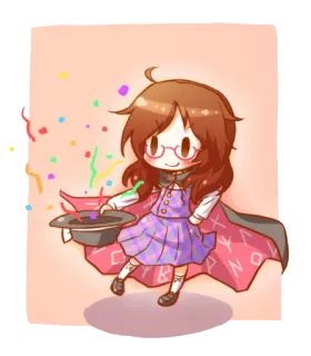 😊 Chibi, Magia, Mago, Carino, Cartone animato, Personaggio, Ragazza, Cappello telegram sticker
