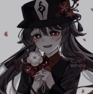 🍎 Hu Tao Genshin Impact ILLUST
MOCATYA Anime, Genshin Impact, Hu Tao, Gra wideo, Waifu, Słodkie, Kapelusz telegram sticker