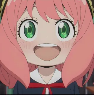 🌸 Anya Forger Spy x Family Anime, Fille, Sourire, Mignon, Dessin animé telegram sticker