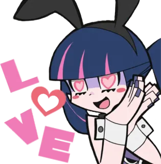 😍 LOVE anime, love, heart, bunny, girl telegram sticker