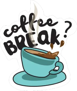 ☕️ coffee break? caffè, pausa, relax, bevanda, drink, tazza telegram sticker