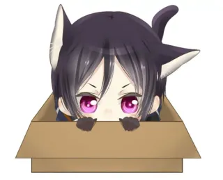 🎐 anime, cat, cute, kawaii, manga, chibi, box, animal telegram sticker