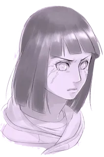 😠 Hinata Hyuga Naruto 애니메이션, 만화, 백안, 닌자, 휴우가 telegram sticker