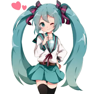 😉 Hatsune Miku Anime, Mädchen, Süß, Hatsune Miku, Vocaloid telegram sticker