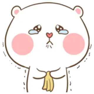 ☹ verdrietig, huilen, beer, cartoon, schattig, emotioneel, kawaii telegram sticker