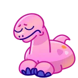 😩 恐竜, かわいい, ピンク, 動物, 漫画, 悲しい, 恐竜 telegram sticker
