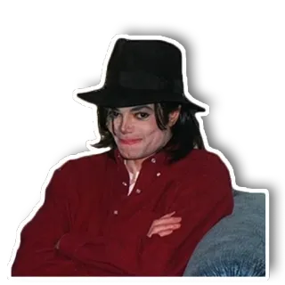 ☺️ Michael Jackson michael jackson, cantante, estrella pop, sombrero, música, artista whatsapp sticker