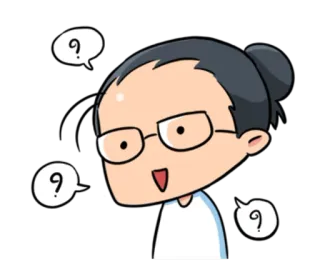 🤔 问题, 卡通, 插图, 角色, 眼镜, 思考 telegram sticker