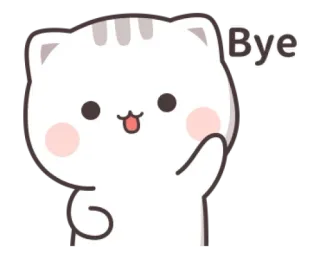 🍼 Bye chat, salut, bonjour, au revoir, mignon, dessin animé, animal telegram sticker