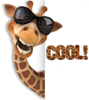 🕶 COOL! Giraffe, Cool, Tier, Sonnenbrille, Cartoon telegram sticker