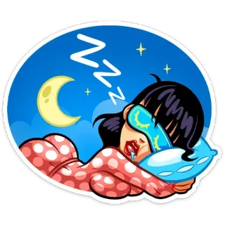 😴 ZZZ sleeping, night, moon, dreaming, sleep mask, zzz whatsapp sticker
