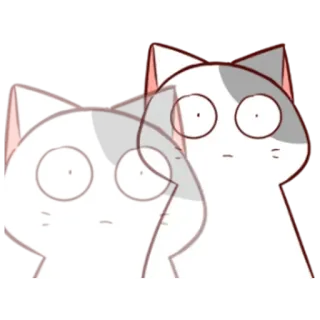 😐 gato, anime, sticker, lindo, gracioso, dibujo, impactado telegram sticker