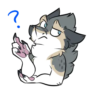 ⁉️ cartoon, wolf, question, thinking, confused telegram sticker
