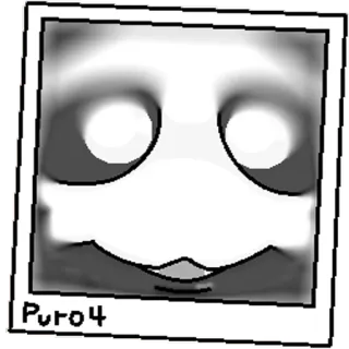 🖤 Puro Puro4 personagem, cinza, branco, criatura telegram sticker