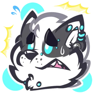 😅 퍼리, 동물, 충격, 만화, 귀여운, 스티커 telegram sticker