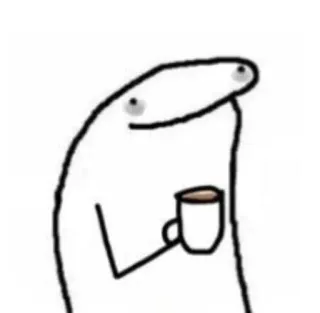 ☁️ флорк, кофе, мем, рисунок, мультфильм, персонаж whatsapp sticker