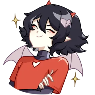 😏 anime, demon, heart, cute, kawaii, sticker telegram sticker