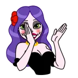 👏 sticker, femme, maquillage, crâne, rouge, fleur, robe, dessin animé telegram sticker