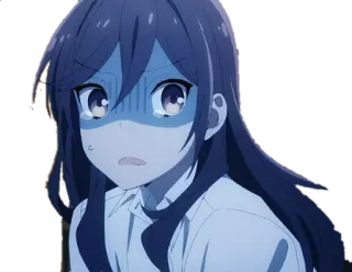 😱 anime, ragazza, piangendo, spaventata, preoccupata, ansiosa, emotiva telegram sticker