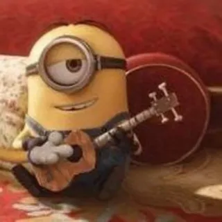 🎸 Minion Despicable Me minion, cartoon, guitar, funny, character telegram sticker