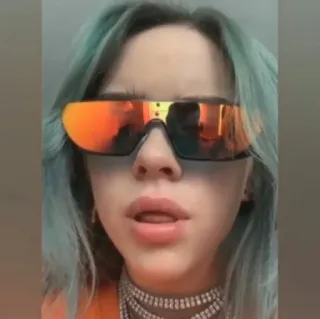 😎 Billie Eilish นักร้อง, ป็อปสตาร์, แว่นกันแดด, Billie Eilish, คนดัง telegram sticker