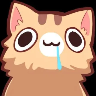 🐱 chat, dessin animé, mignon, pleurer, triste, animé telegram sticker